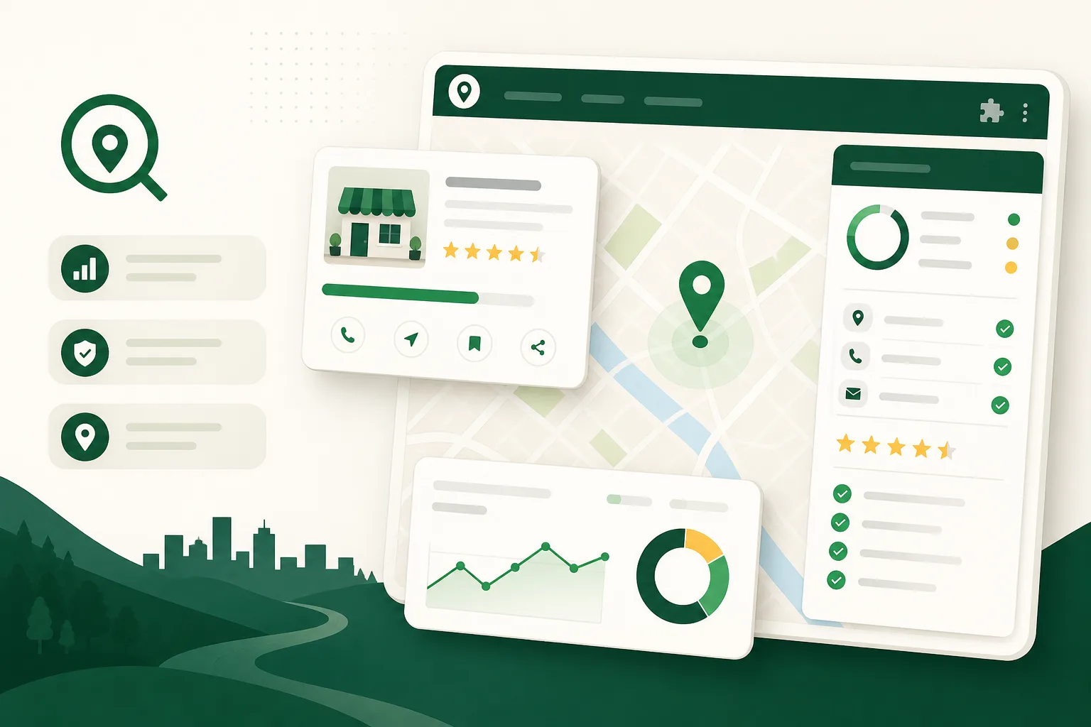 GMB Audit Tool Chrome extension auditing a Google Business Profile on Google Maps